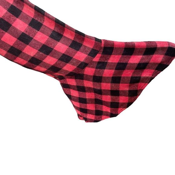 Anthropologie Cloth & Stone Red Buffalo Plaid Flutter Sleeve Dress Size Medium - Picture 2 of 7